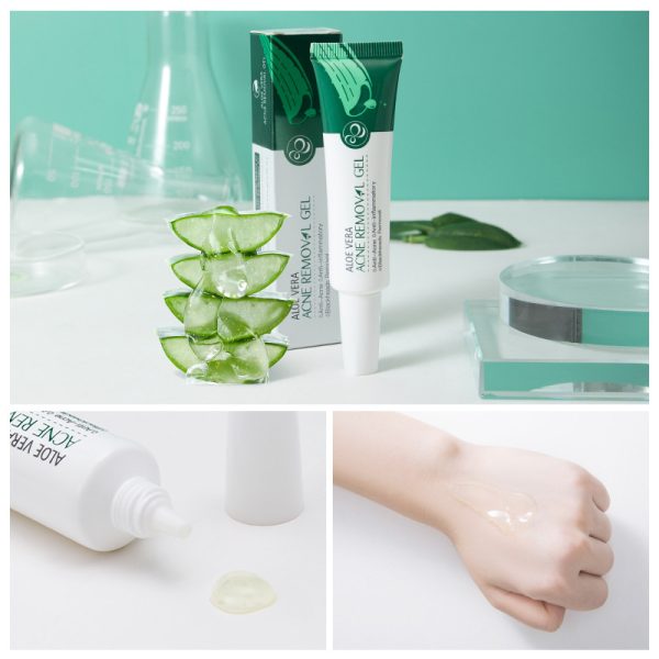⁦Aloe Acne Treatment Gel Face Cream Serum Anti Acne Scar Cream Shrink Pores Moisturizing Oil Control Soothing Skin Care⁩ - الصورة ⁦5⁩