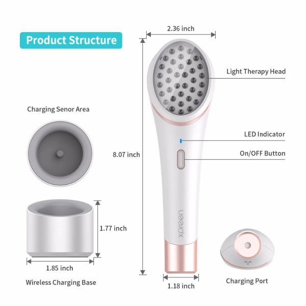 ⁦Acne Light Therapy Xpreen Wireless Rechargeable Light Acne Treatment Device Acne Clearing Eraser with Blue Light and Red Light⁩ - الصورة ⁦4⁩