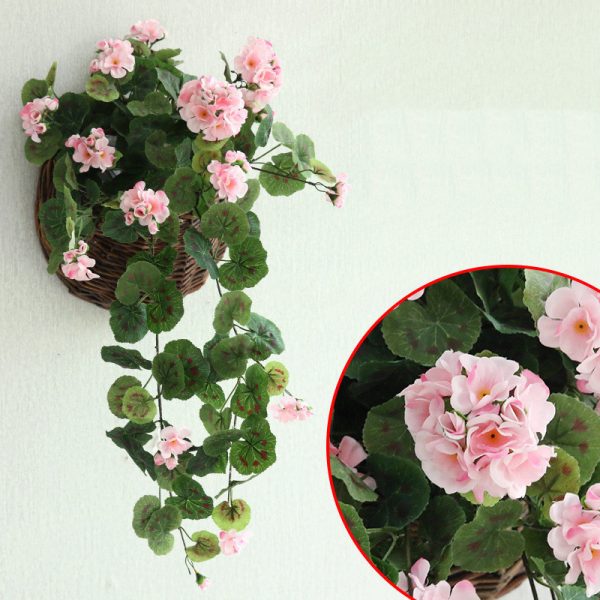 ⁦Artificial Plant Artificial Flower Rattan Hydrangea Living Room Artificial Flower Indoor Plastic Artificial Green Leaf Vine Wall Decoration Rose⁩ - الصورة ⁦3⁩