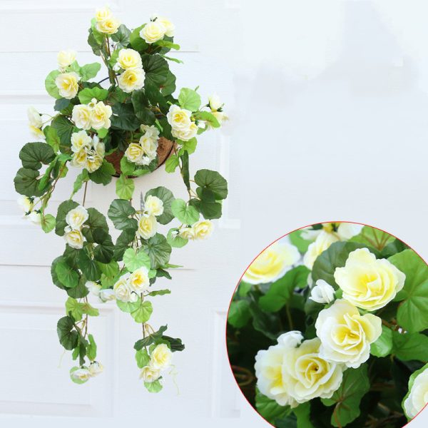 ⁦Artificial Plant Artificial Flower Rattan Hydrangea Living Room Artificial Flower Indoor Plastic Artificial Green Leaf Vine Wall Decoration Rose⁩ - الصورة ⁦6⁩