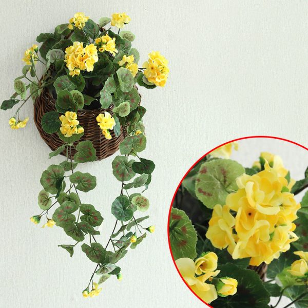 ⁦Artificial Plant Artificial Flower Rattan Hydrangea Living Room Artificial Flower Indoor Plastic Artificial Green Leaf Vine Wall Decoration Rose⁩ - الصورة ⁦4⁩