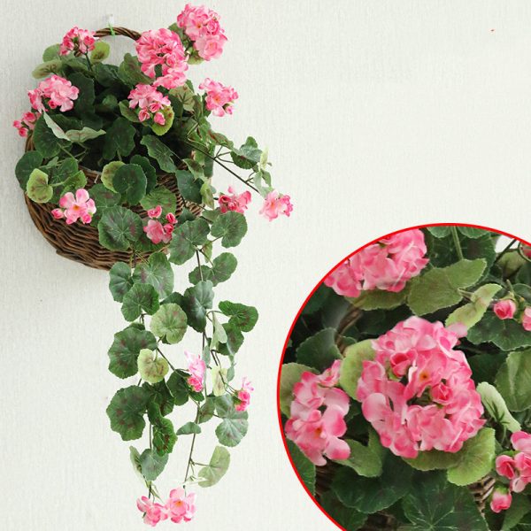 ⁦Artificial Plant Artificial Flower Rattan Hydrangea Living Room Artificial Flower Indoor Plastic Artificial Green Leaf Vine Wall Decoration Rose⁩ - الصورة ⁦5⁩