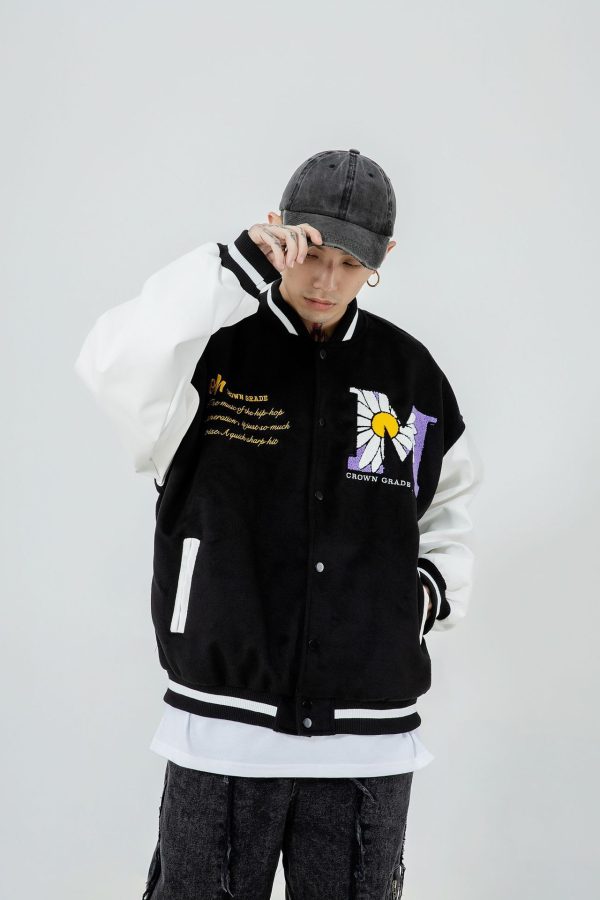 ⁦Men'S And Women'S Jackets With Straight Hem And Color Matching Side Slit Pockets⁩ - الصورة ⁦2⁩