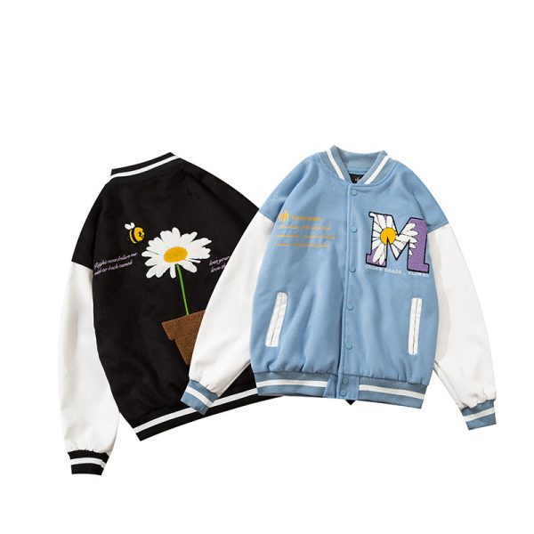 ⁦Men'S And Women'S Jackets With Straight Hem And Color Matching Side Slit Pockets⁩ - الصورة ⁦4⁩