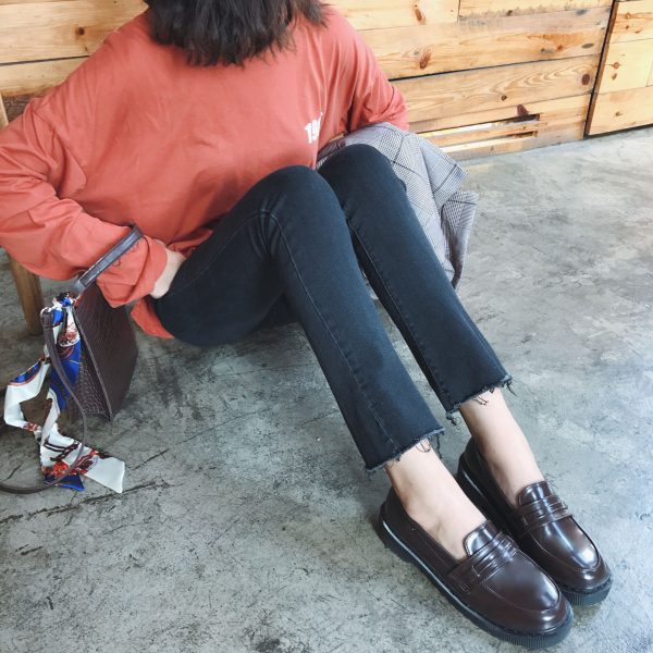 ⁦British College Style Small Leather Shoes⁩ - الصورة ⁦4⁩