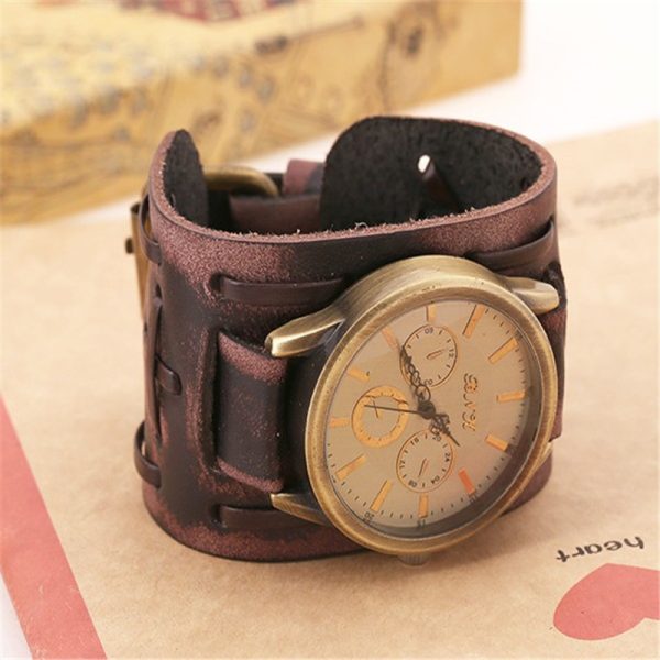 ⁦Accessories Foreign Trade Watches Retro Cowhide Watches Punk Watches Men'S Wrist Watches⁩ - الصورة ⁦6⁩