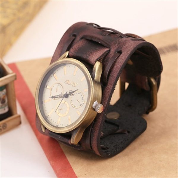 ⁦Accessories Foreign Trade Watches Retro Cowhide Watches Punk Watches Men'S Wrist Watches⁩ - الصورة ⁦2⁩