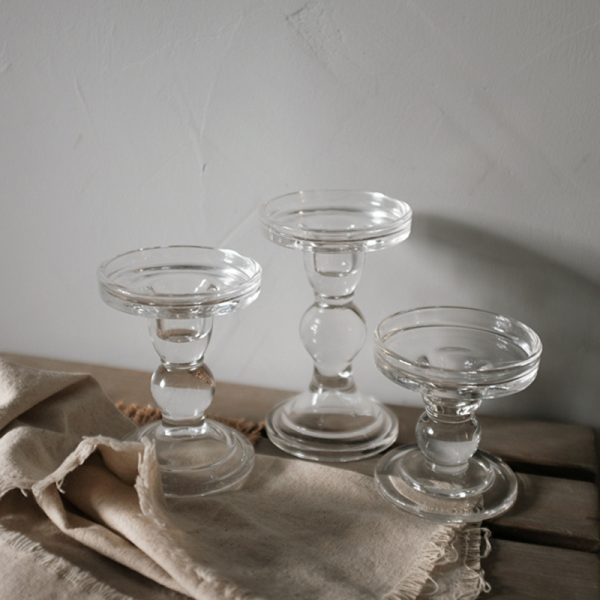 ⁦Candle Holders For 3 Inches Pillar Candle Or 7 8 Inch Taper Candle, Candlestick Holder Set Of 3 For Wedding Or Home Decoration⁩ - الصورة ⁦2⁩