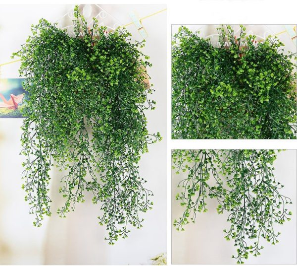 ⁦Artificial Floral Rattan Flower Vine Artificial Flower Silk Flower Admiralty Willow Wall Hanging Living Room Air Conditioning Duct Decoration Green Leaf Plant⁩ - الصورة ⁦5⁩