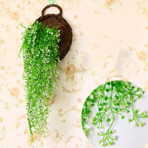 Artificial Floral Rattan Flower Vine Artificial Flower Silk Flower Admiralty Willow Wall Hanging Living Room Air Conditioning Duct Decoration Green Leaf Plant