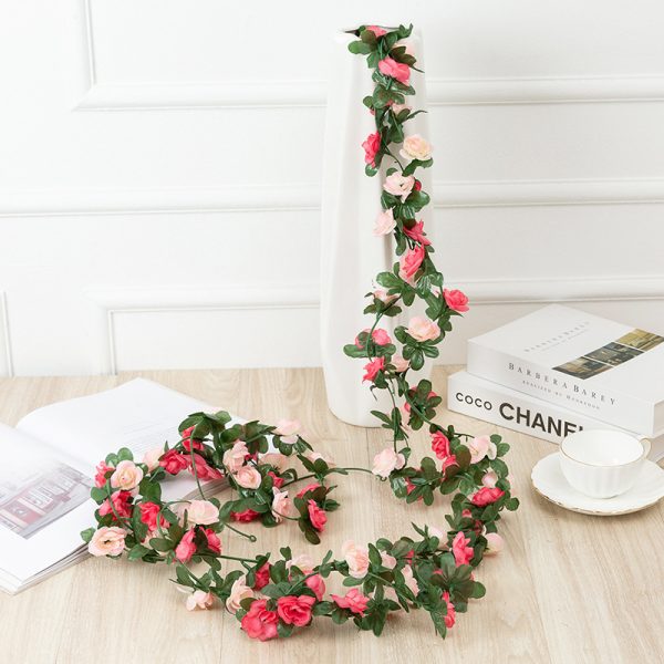 ⁦250Cm Rose Artificial Flowers Christmas Garland For Wedding Home Room Decoration Spring Autumn Garden Arch Diy Fake Plant Vine⁩ - الصورة ⁦5⁩