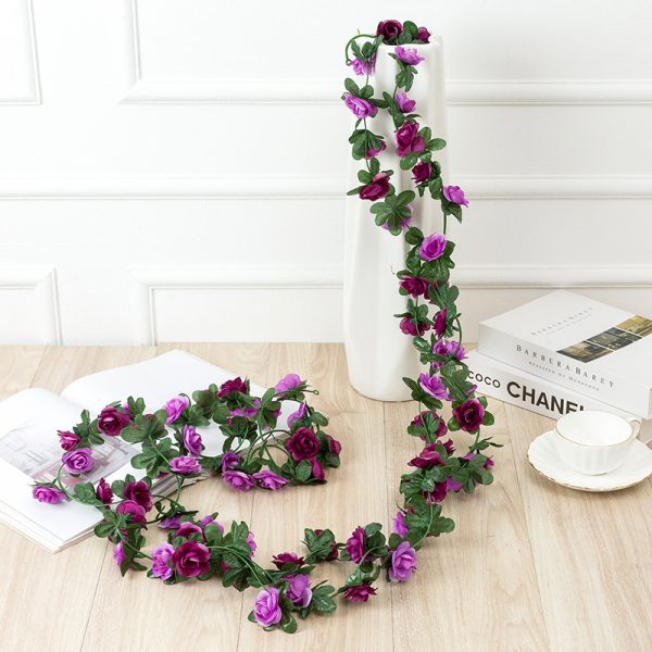 ⁦250Cm Rose Artificial Flowers Christmas Garland For Wedding Home Room Decoration Spring Autumn Garden Arch Diy Fake Plant Vine⁩ - الصورة ⁦6⁩