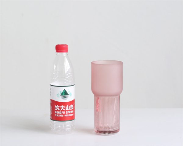 ⁦American creative Nordic minimalist glass vase frosted flower arrangement water dried flower flower living room dining table decoration⁩ - الصورة ⁦2⁩