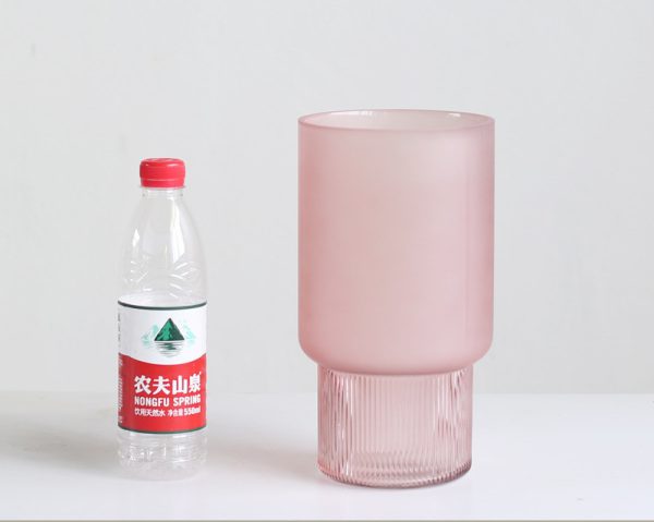 ⁦American creative Nordic minimalist glass vase frosted flower arrangement water dried flower flower living room dining table decoration⁩ - الصورة ⁦3⁩