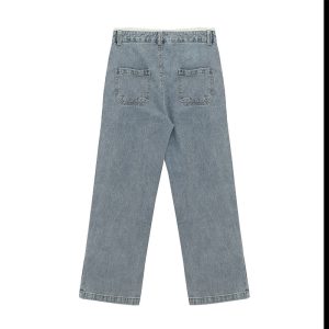 Bow Tie High Waist Denim Sweet Cool Korean Version