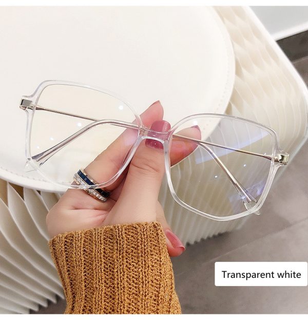 ⁦Anti-blue Light Flat Mirror Ladies Retro Big Frame Glasses Frame⁩ - الصورة ⁦4⁩