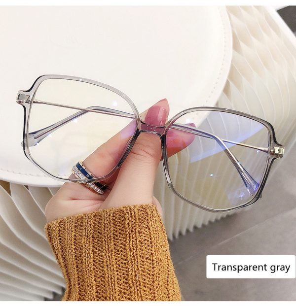 ⁦Anti-blue Light Flat Mirror Ladies Retro Big Frame Glasses Frame⁩ - الصورة ⁦6⁩