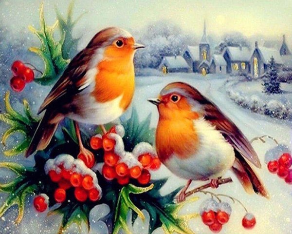 YI BRIGHT Home Decoration Scenery Snow Bird With Fruit DIY 5D Diamond Embroidery Cross Stitch kits Resin Hobby Craft KBL