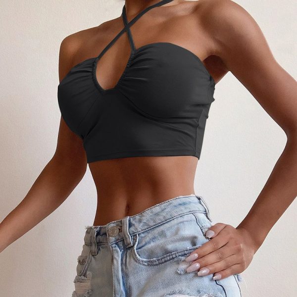 ⁦Women's Drawstring Cross Halter Wrap Wrap Bottoms⁩ - الصورة ⁦5⁩