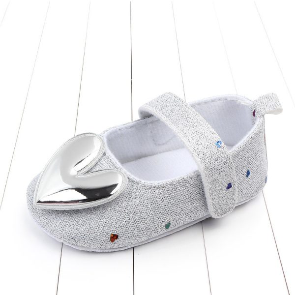 ⁦Autumn New Girls Baby Toddler Shoes Sequined Love Princess Shoes⁩ - الصورة ⁦5⁩