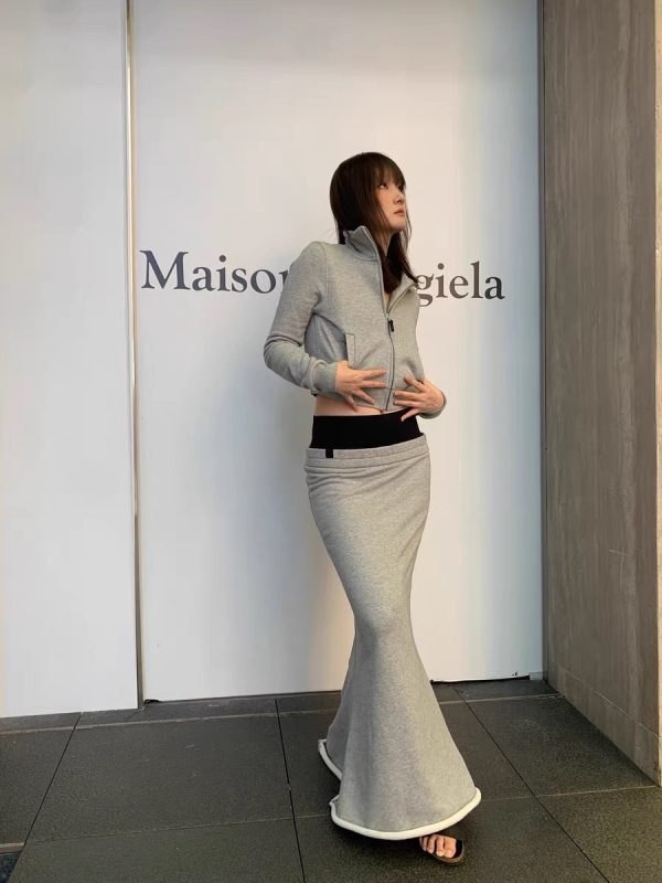 ⁦Autumn And Winter Leisure Shoulder Stand Collar Fleece Sweater Small Jacket⁩ - الصورة ⁦9⁩
