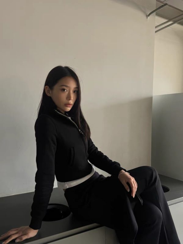 ⁦Autumn And Winter Leisure Shoulder Stand Collar Fleece Sweater Small Jacket⁩ - الصورة ⁦10⁩