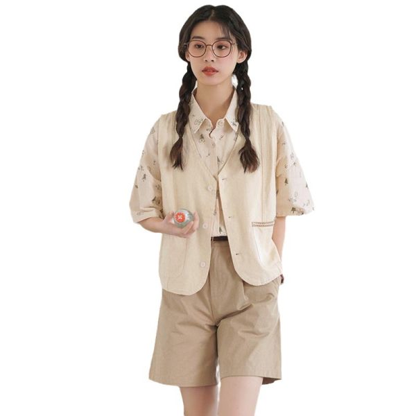 ⁦Summer Bandage Dress Casual Vest Printed Shirt Female⁩ - الصورة ⁦7⁩