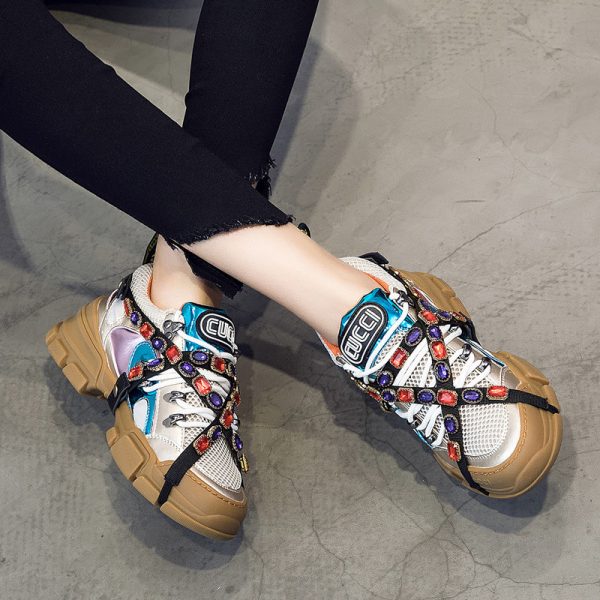 ⁦Bf street shot ins sneakers female Korean version of ulzzang Harajuku wild breathable summer lightweight fitness running shoes⁩ - الصورة ⁦8⁩