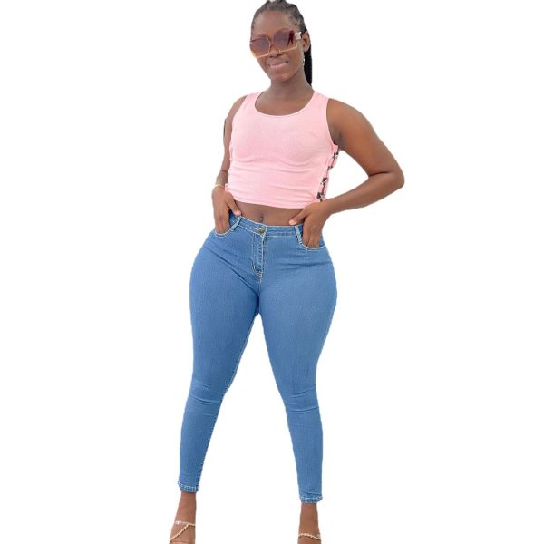 ⁦Stretch Denim Women's Pencil Pants⁩ - الصورة ⁦5⁩