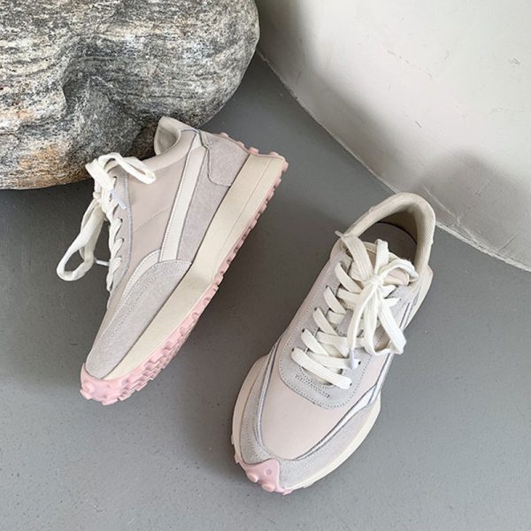 ⁦Women's Trendy Leather All Match Small Waist Daddy Shoes⁩ - الصورة ⁦4⁩