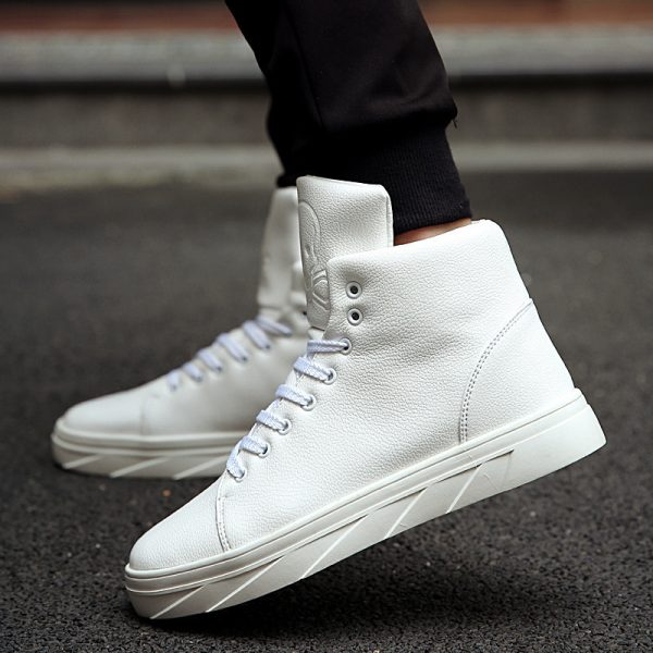 ⁦British Style Sports Casual Sneakers Large Size Men's High-top Shoes⁩ - الصورة ⁦6⁩