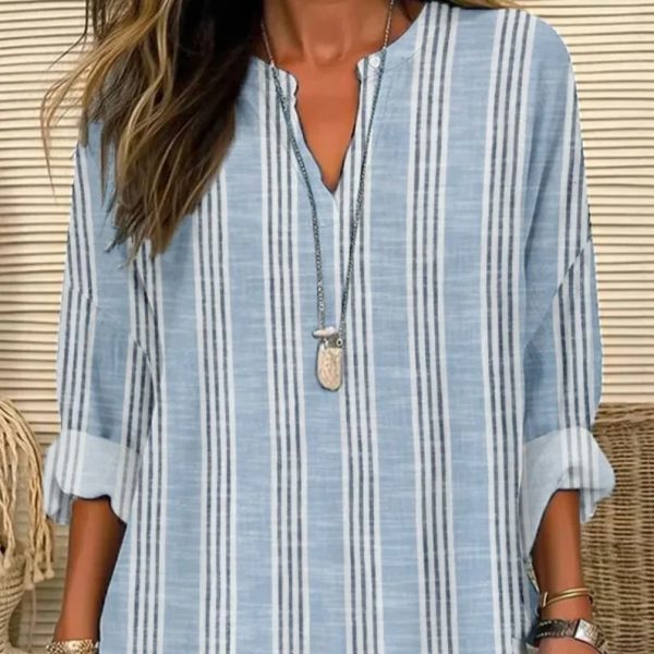 ⁦Women's Button Drop-shoulder Long-sleeve⁩ - الصورة ⁦2⁩