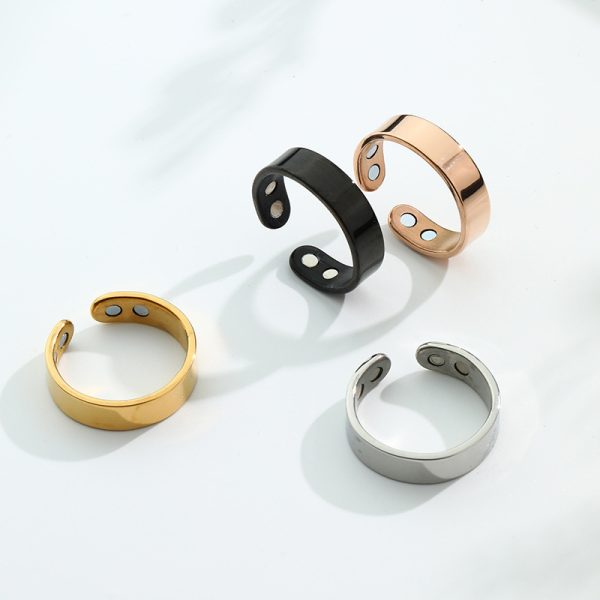 ⁦Anti Snoring Ring Stopper Sleeping Breath Aid Acupressure Treatment Stop Snore Health Care Magnetic Therapy Finger Ring Healthy Jewelry⁩ - الصورة ⁦4⁩