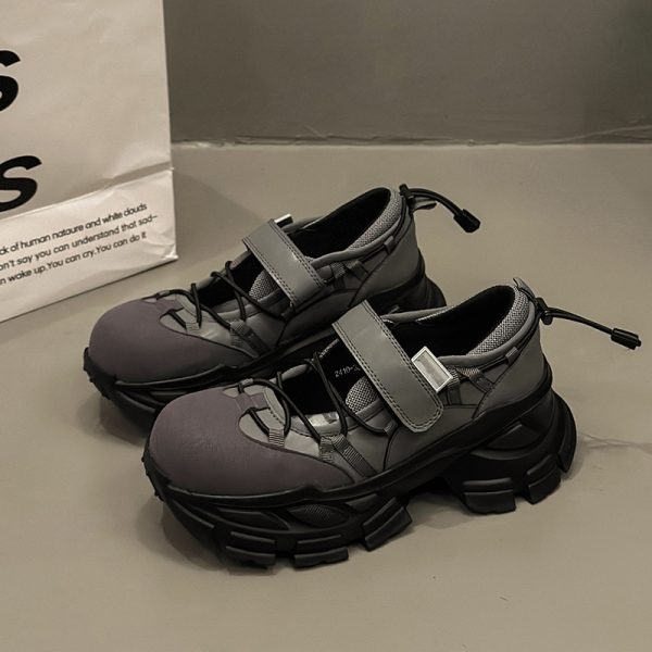 ⁦Women's Retro Platform Leather Shoes⁩ - الصورة ⁦3⁩