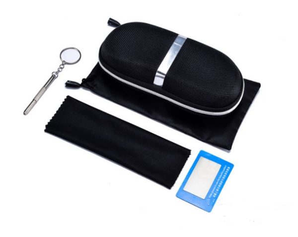⁦Black Eyewear Cases Sunglasses Case For Women Glasses Box With Lanyard Zipper Glasses Case Hard For Men Glasses Cloth Bag⁩ - الصورة ⁦9⁩