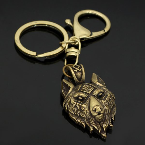 ⁦Viking Series Wolf Head Key Chain Accessories⁩ - الصورة ⁦2⁩