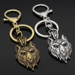 Viking Series Wolf Head Key Chain Accessories