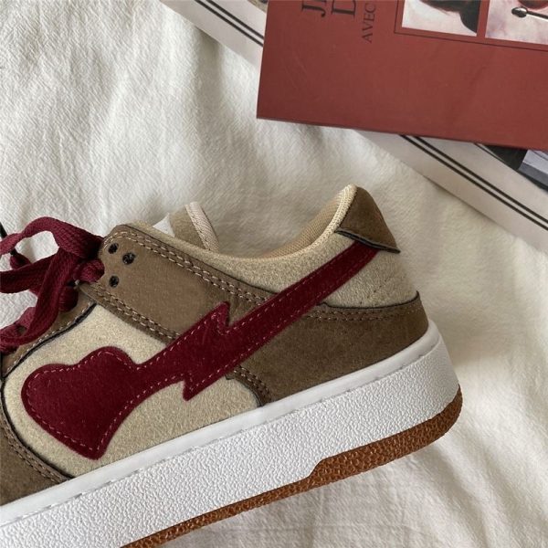 ⁦Autumn Love Leather White Shoes Comfort Big Head Bread Casual Sneakers⁩ - الصورة ⁦7⁩