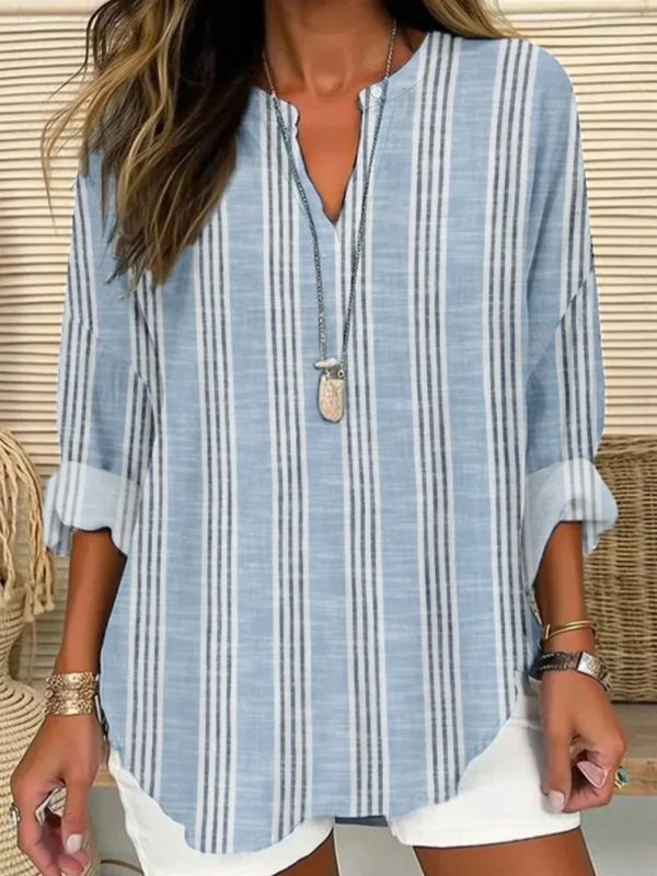⁦Women's Button Drop-shoulder Long-sleeve⁩ - الصورة ⁦6⁩