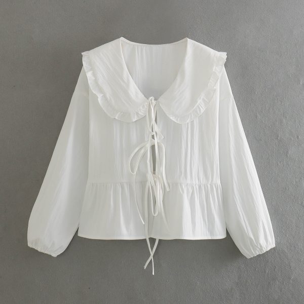 ⁦Women's Clothing 3-color Doll Collar Lace Shirt⁩ - الصورة ⁦5⁩