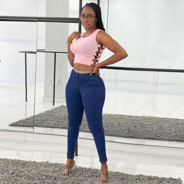 ⁦Stretch Denim Women's Pencil Pants⁩ - الصورة ⁦2⁩
