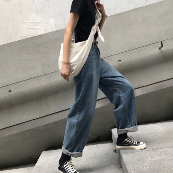 ⁦Women's High Waist Slim Wide Leg Trousers⁩ - الصورة ⁦4⁩