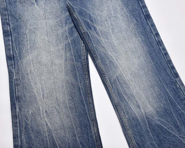 ⁦Advanced Lightning Crack Washed Distressed Design Jeans For Men⁩ - الصورة ⁦9⁩