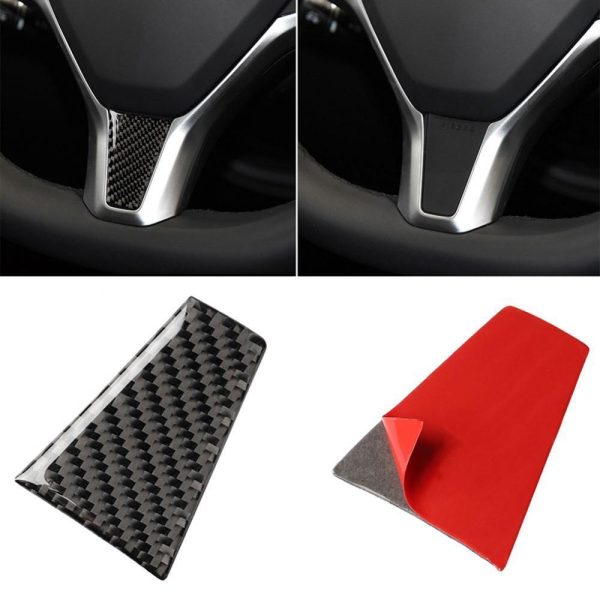 ⁦Carbon Fiber Steering Wheel Conversion Car Sticker Conversion Accessories⁩ - الصورة ⁦2⁩