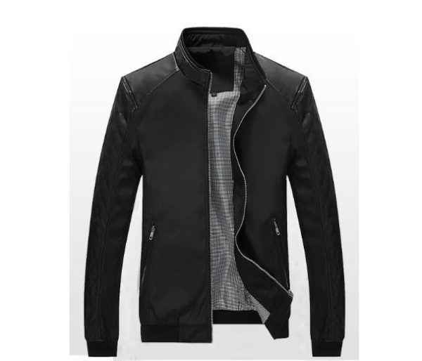 ⁦PU Patchwork Jackets⁩ - الصورة ⁦3⁩