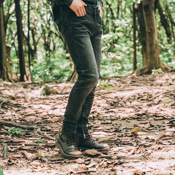⁦Zipper cuffs long men and women same style jeans⁩ - الصورة ⁦4⁩