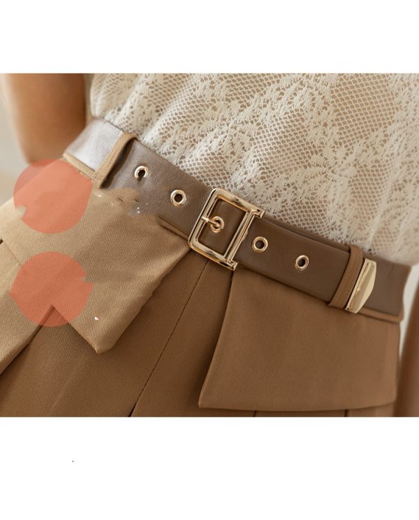 ⁦Women Hip-covering Mid-length Pleated Skirt⁩ - الصورة ⁦4⁩