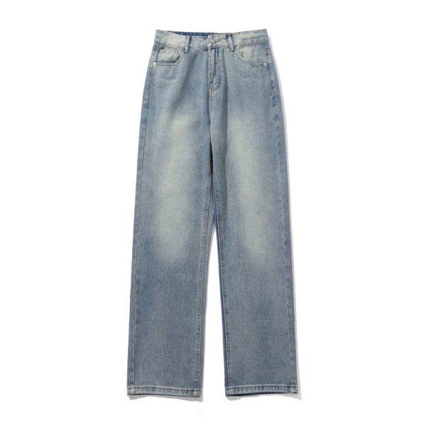 ⁦Yellow Mud Dyed High Street Washed Worn Jeans Men⁩ - الصورة ⁦5⁩