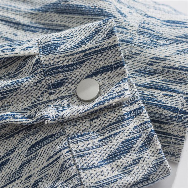 ⁦Street Irregular Striped Casual Shirt Men⁩ - الصورة ⁦3⁩