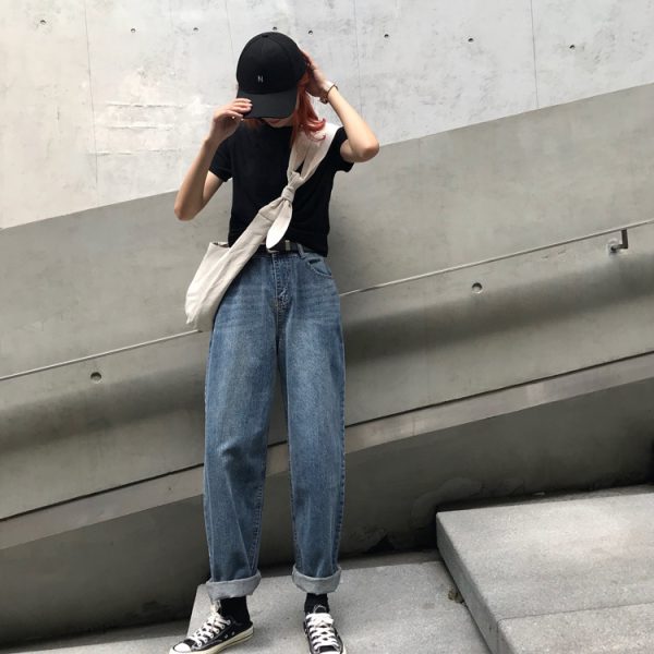 ⁦Women's High Waist Slim Wide Leg Trousers⁩ - الصورة ⁦5⁩